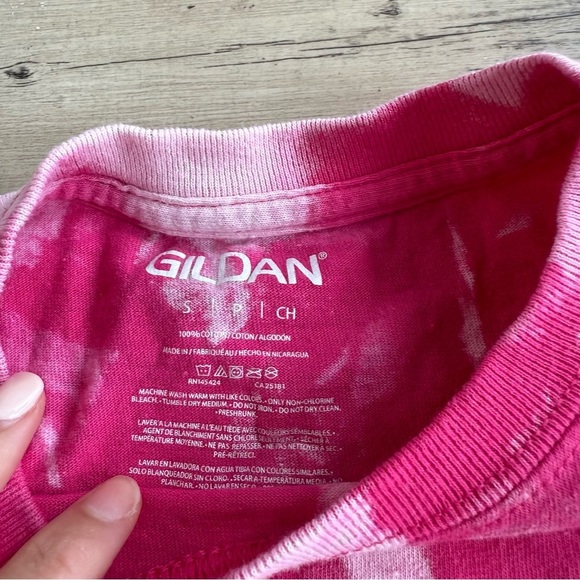 Pink Tie Dye Dino Crop Small - Picture 3 of 4